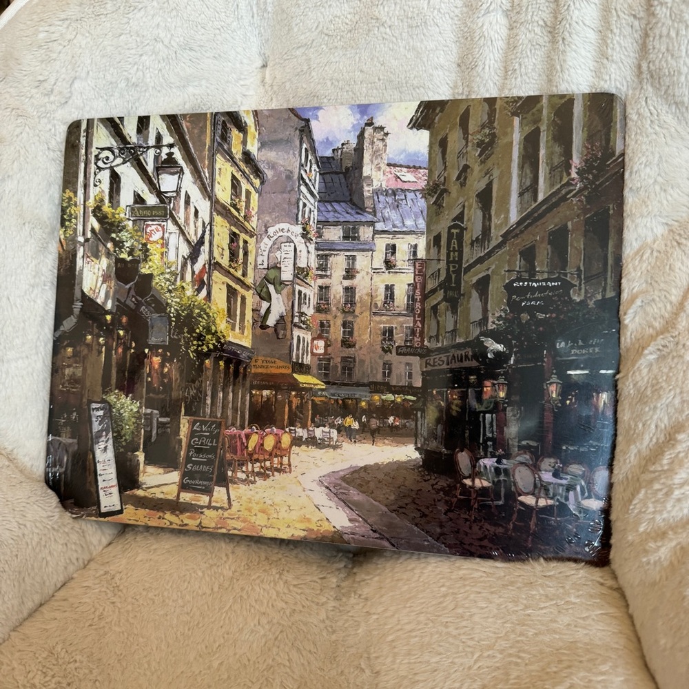 🎉3 for $30🎉 Set of 2 French City Placemats Cork Backing - Beautiful!